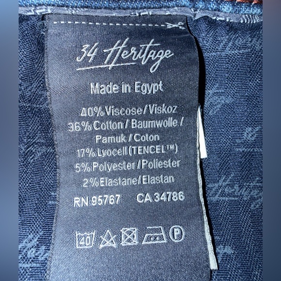 34 Heritage Charisma Relaxed Classic Straight Leg Jeans Dark Blue Mens 32x34 - Picture 13 of 14